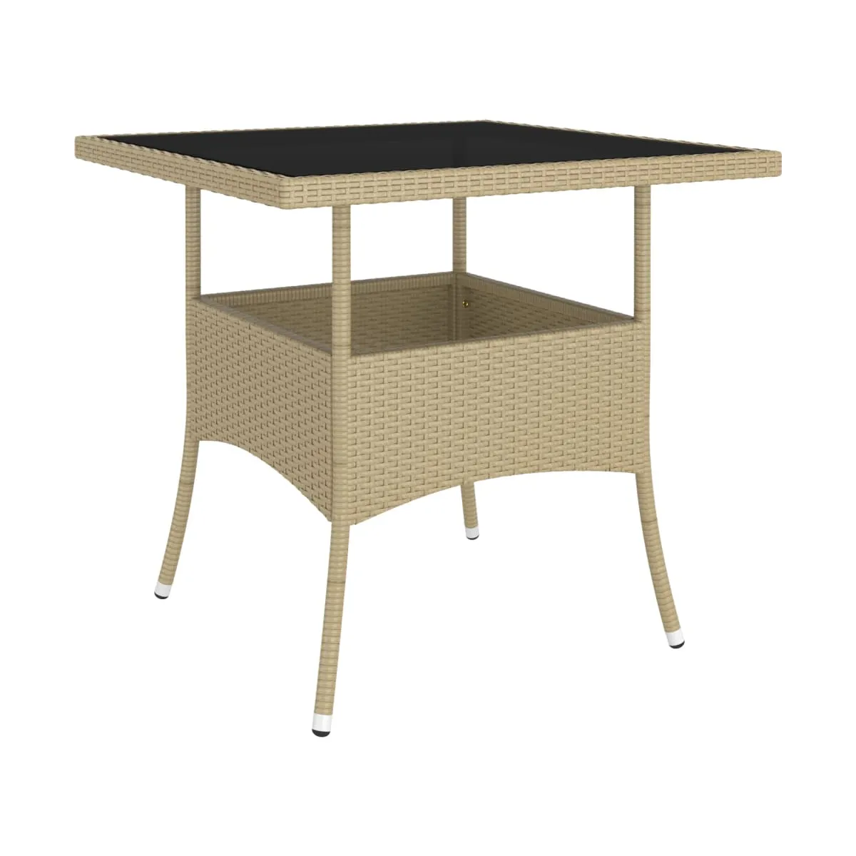 Juego de comedor para jardín de 5 piezas ratán sintético beige
