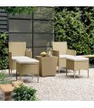 Set comedor jardín 5 pzas ratán sintético vidrio templado beige