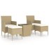 Set comedor jardín 5 pzas ratán sintético beige