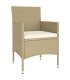 Set comedor jardín 5 pzas ratán sintético beige