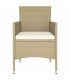 Set comedor jardín 5 pzas ratán sintético beige