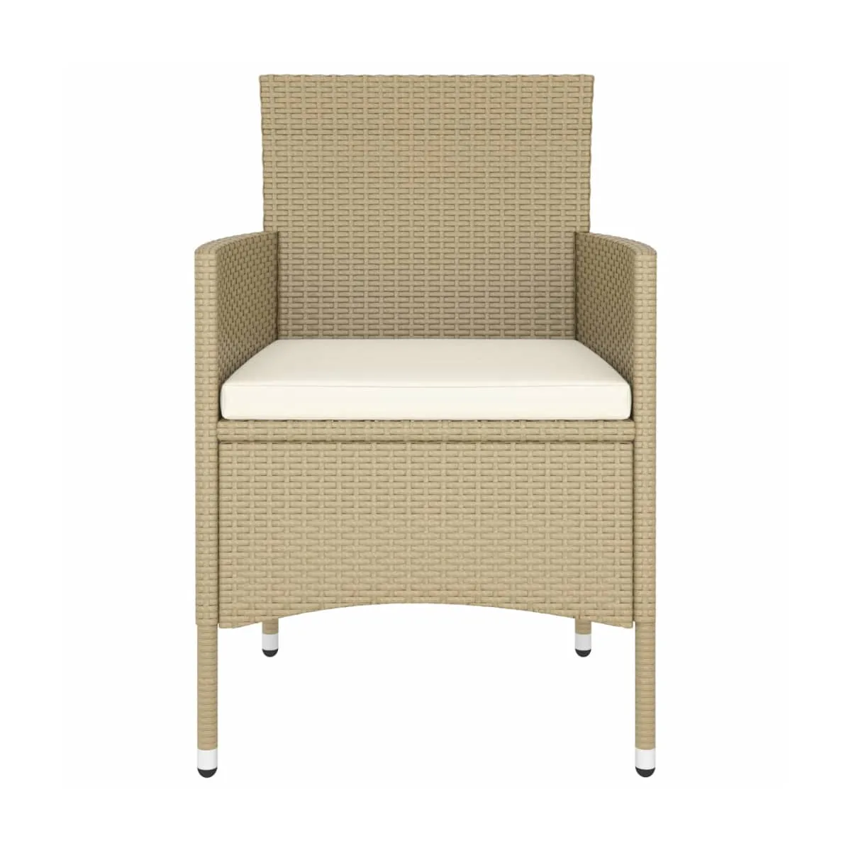 Set comedor jardín 5 pzas ratán sintético beige