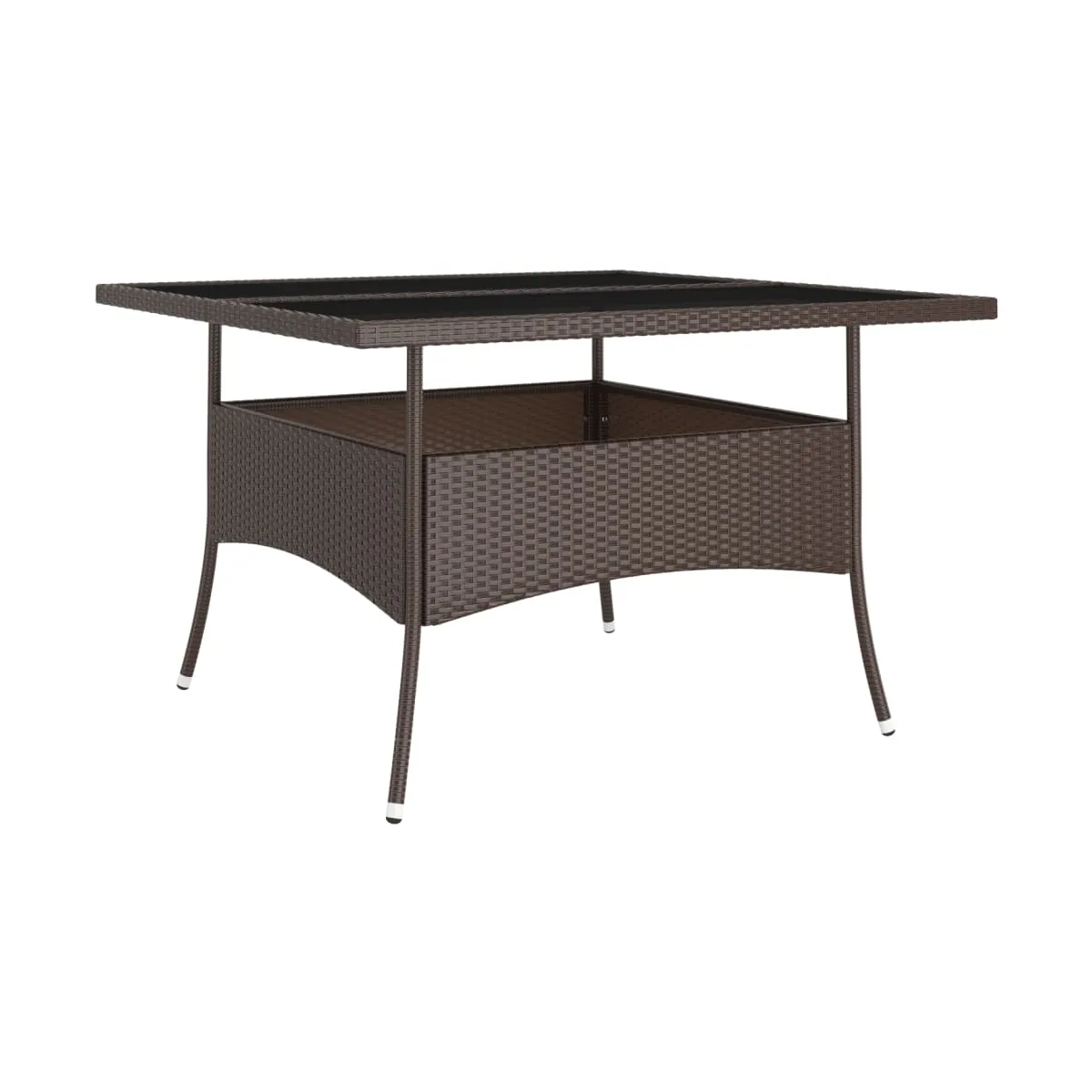 Juego de comedor jardín 9 piezas ratán marrón