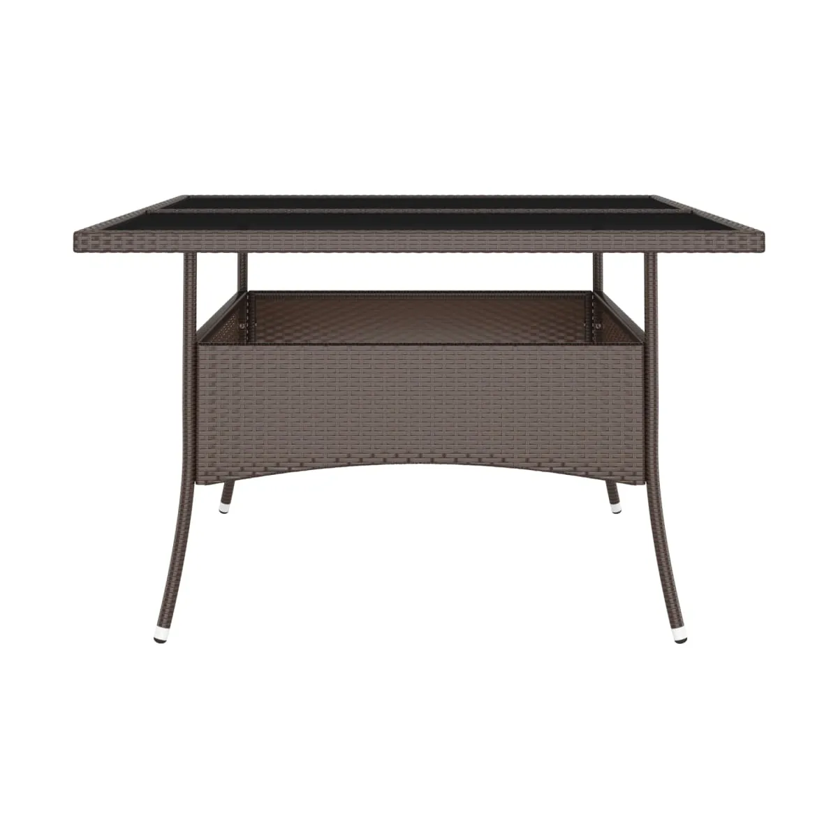 Juego de comedor jardín 9 piezas ratán marrón