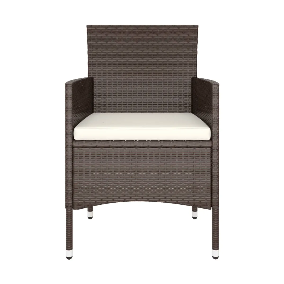 Juego de comedor jardín 9 piezas ratán marrón