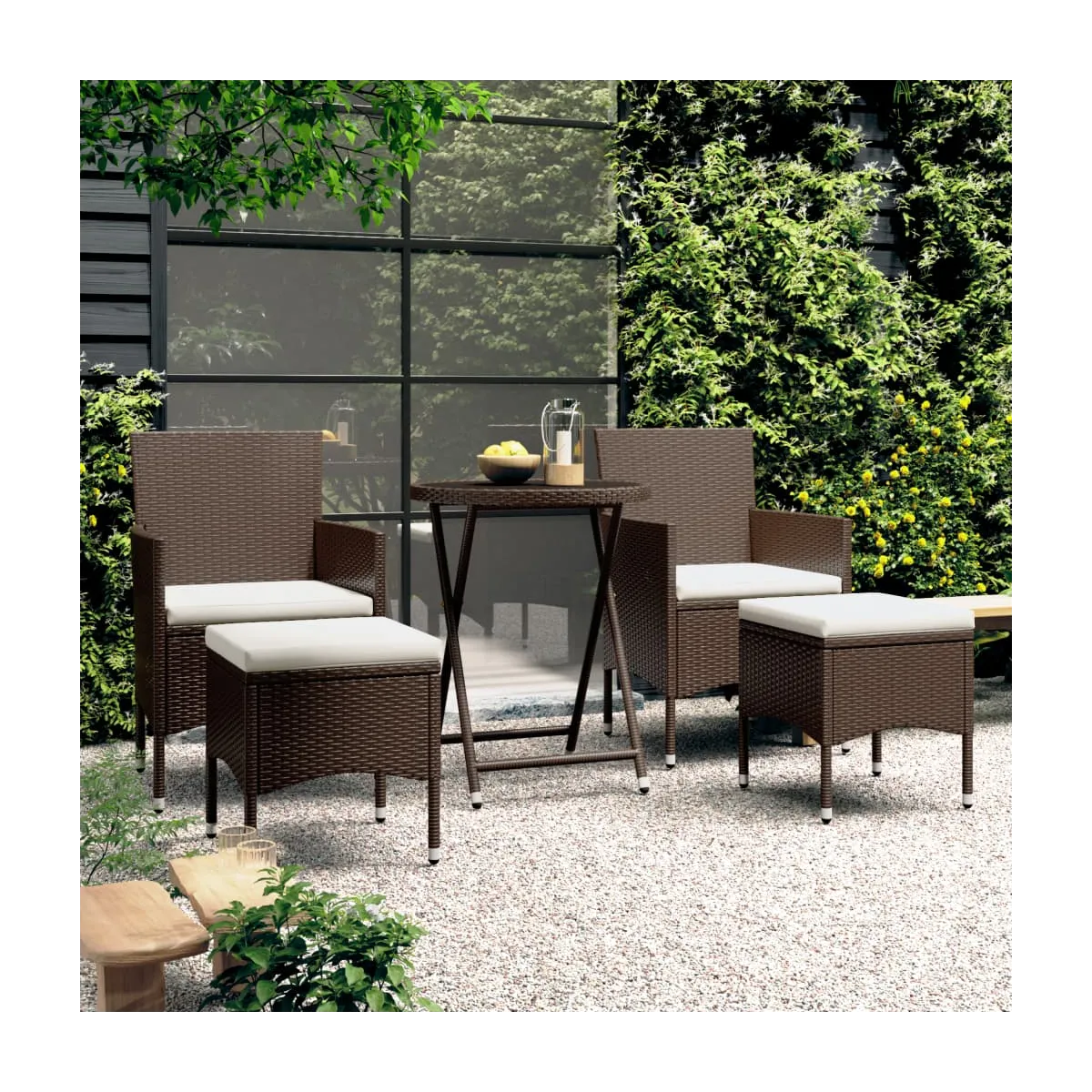 Set de bistró jardín 5 pzas marrón, elegante y cómodo