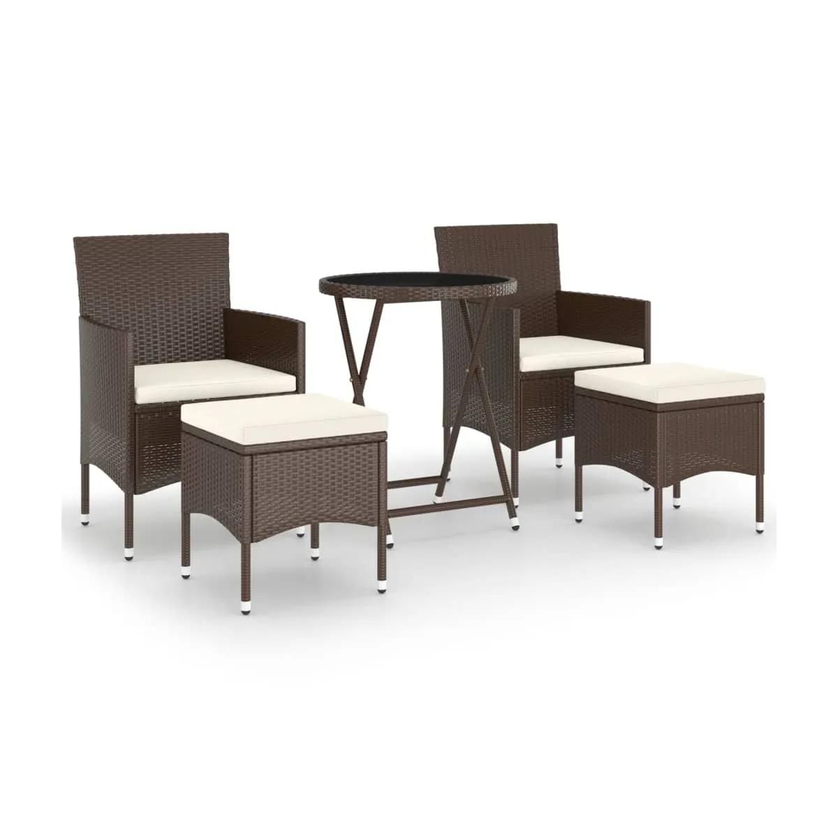 Set de bistró jardín 5 pzas marrón, elegante y cómodo