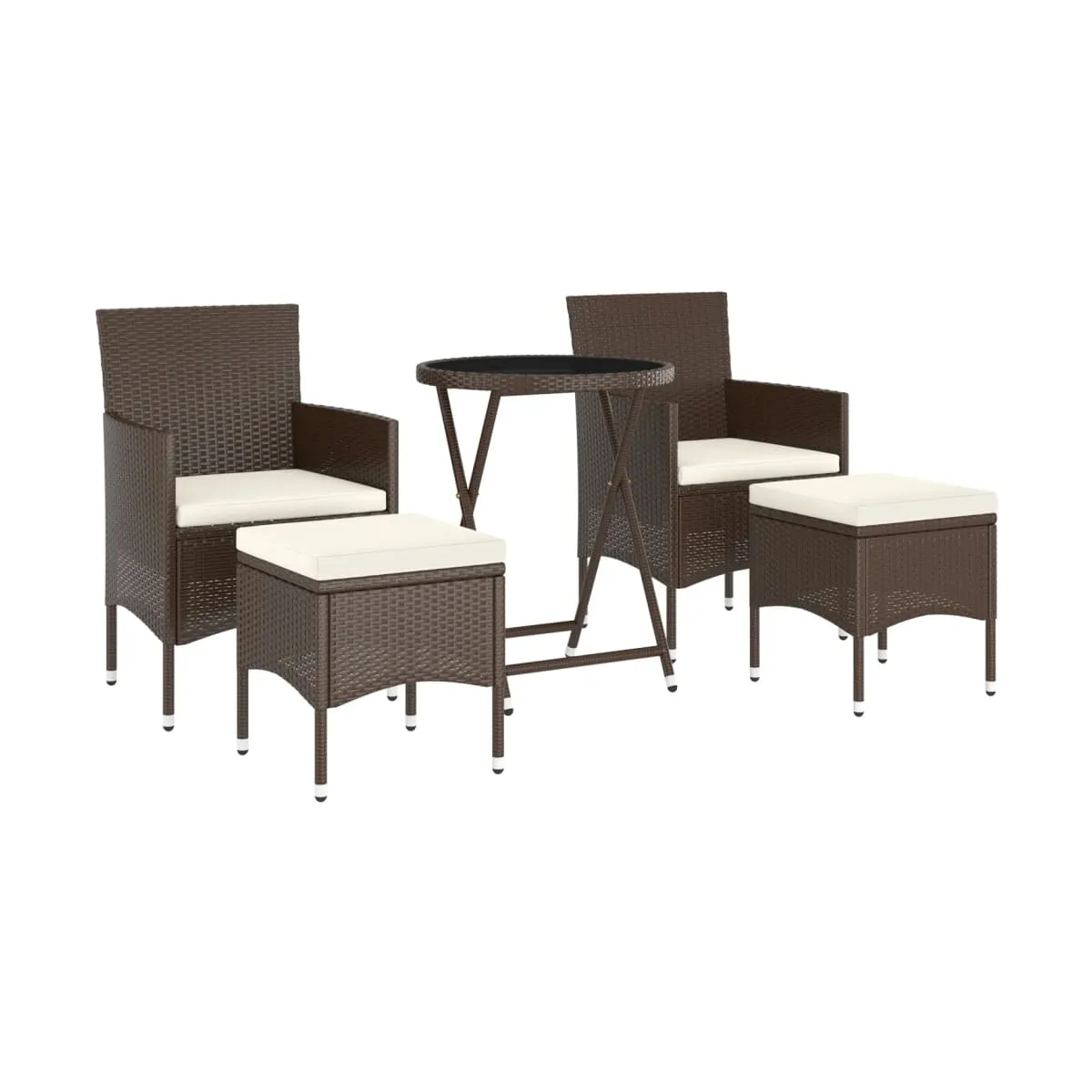 Set de bistró jardín 5 pzas marrón, elegante y cómodo