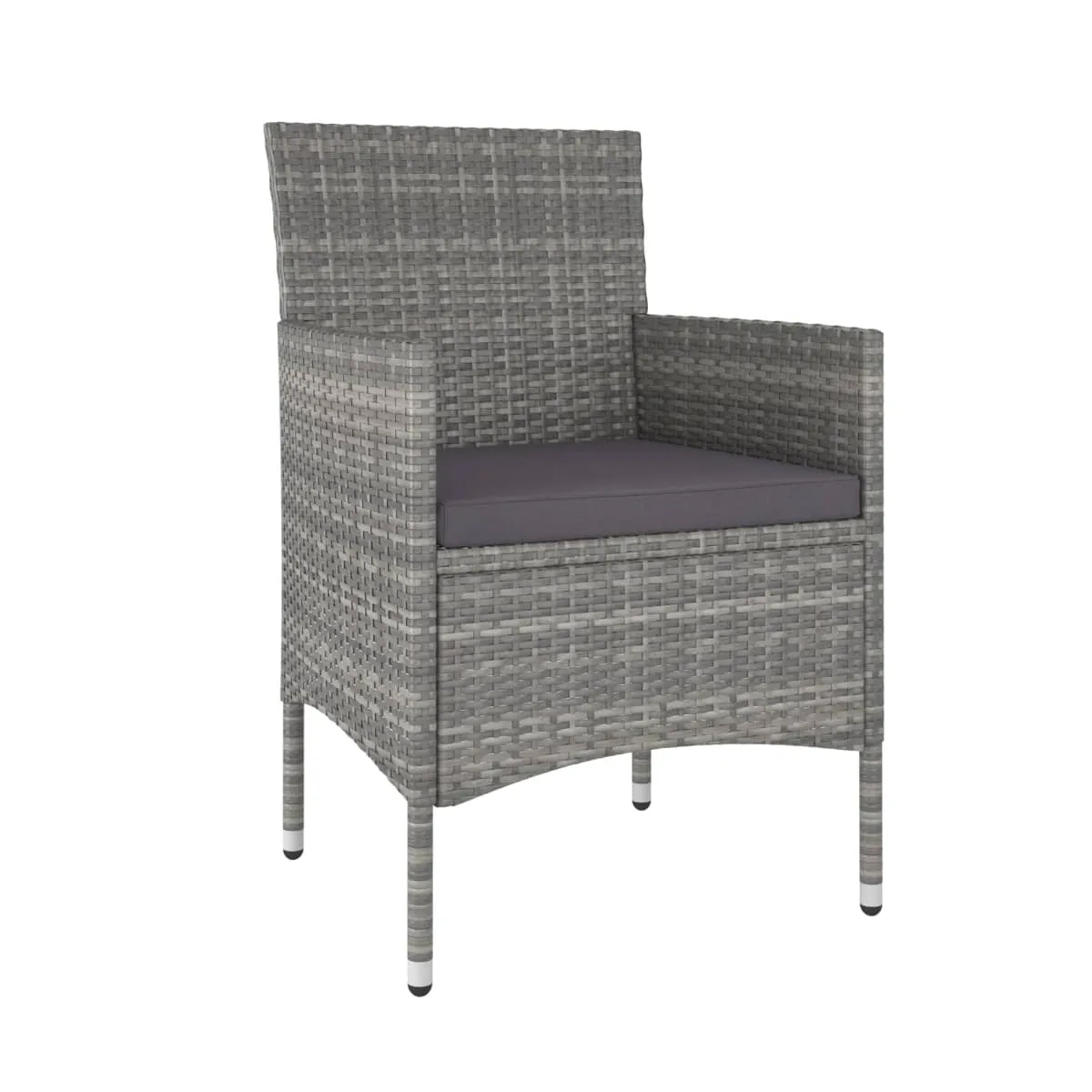 Set de comedor jardín 5 pzas, ratán sintético, gris