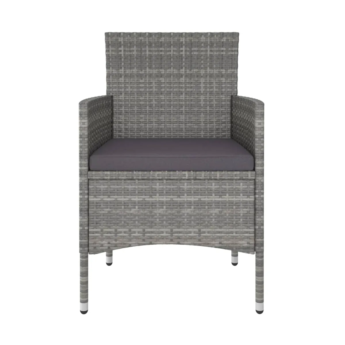 Set de comedor jardín 5 pzas, ratán sintético, gris