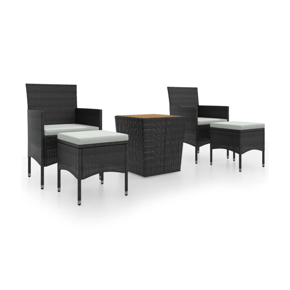 Mesa y sillas jardín 5 pzas ratán sintético - Marca