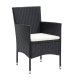 Set comedor jardín ratán sintético y madera acacia negro