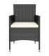 Set comedor jardín ratán sintético y madera acacia negro