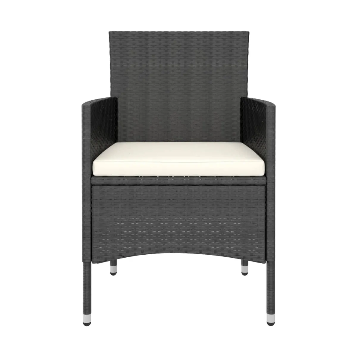 Set comedor jardín ratán sintético y madera acacia negro