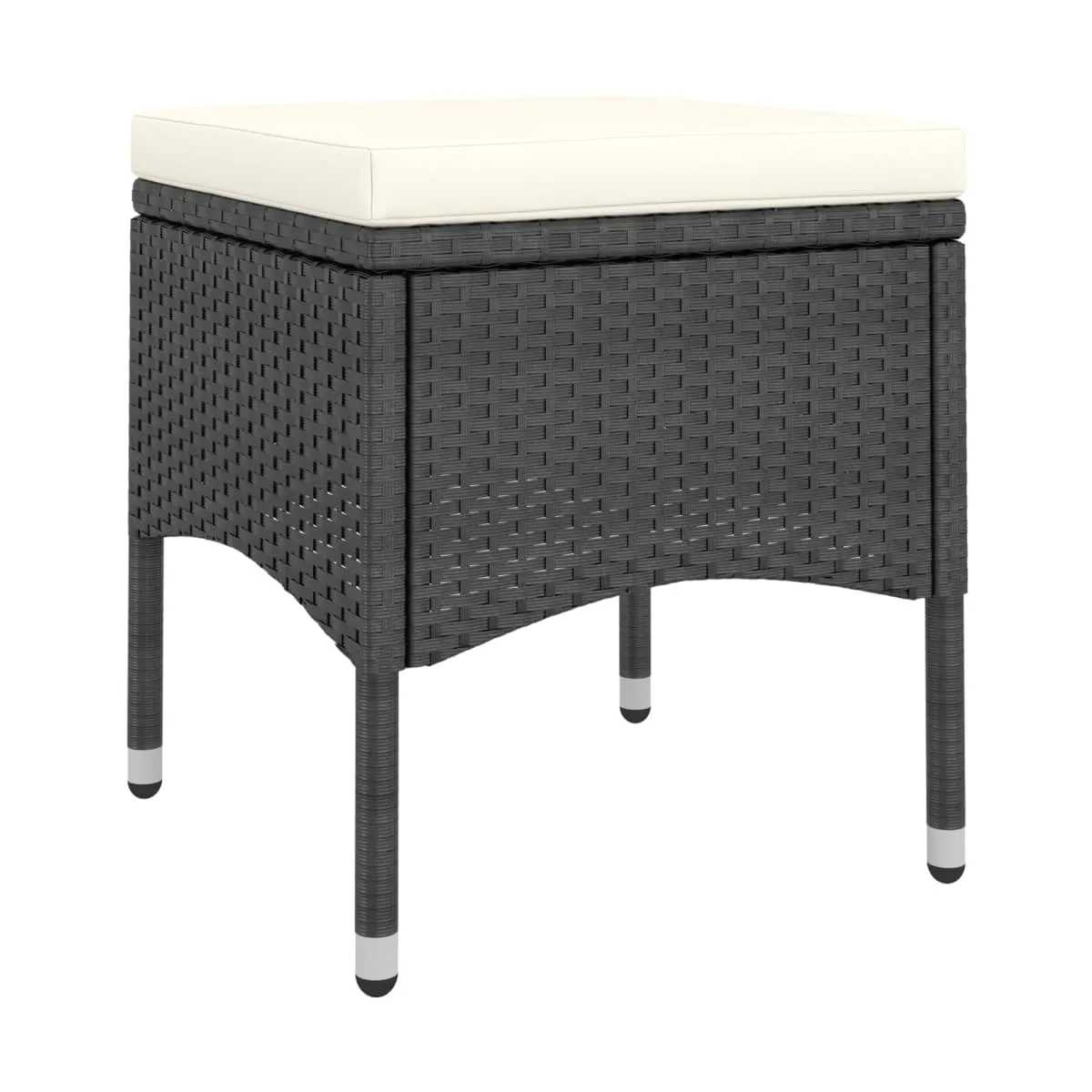 Set comedor jardín ratán sintético y madera acacia negro