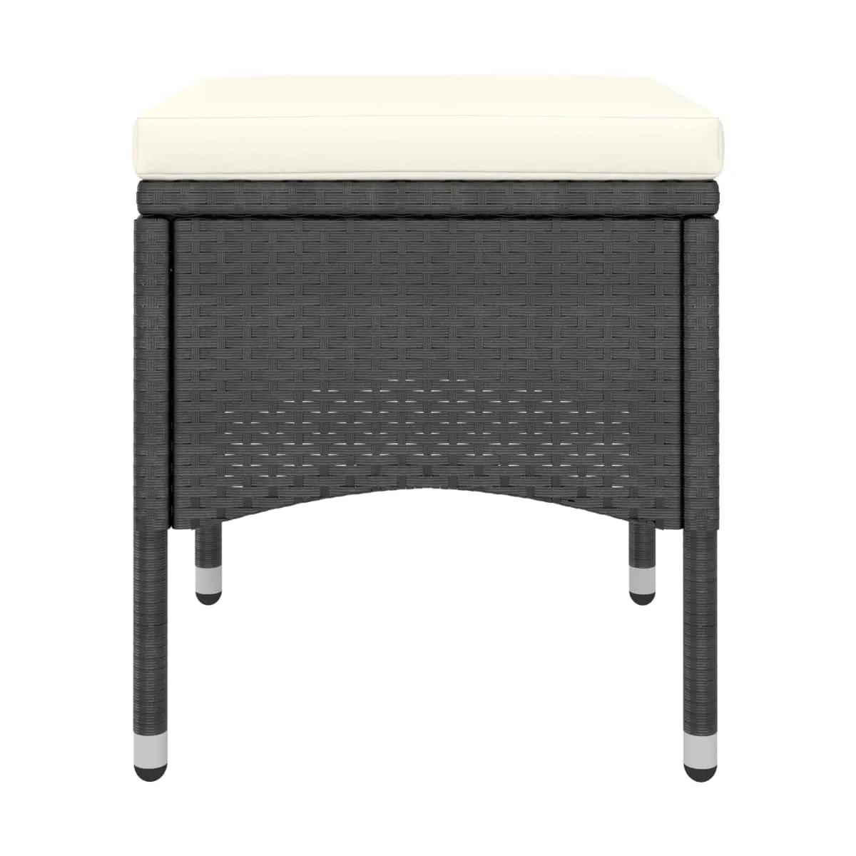 Set comedor jardín ratán sintético y madera acacia negro