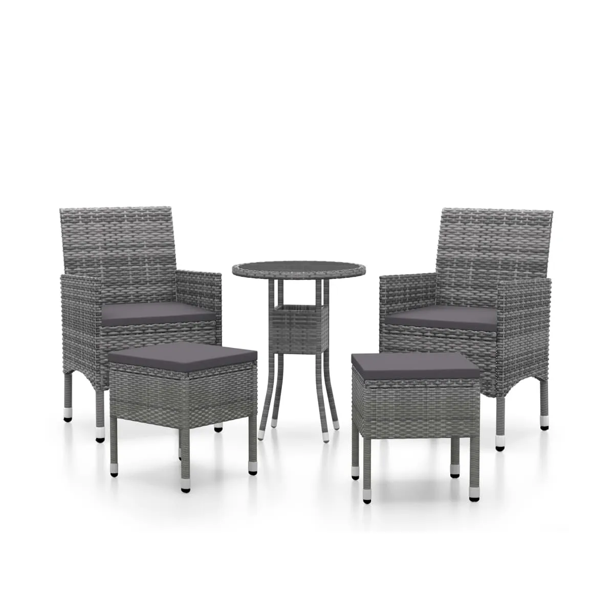 Juego de muebles de jardín 5 piezas ratán sintético