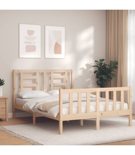 Estructura de cama sin colchón madera de pino maciza 120x200 cm