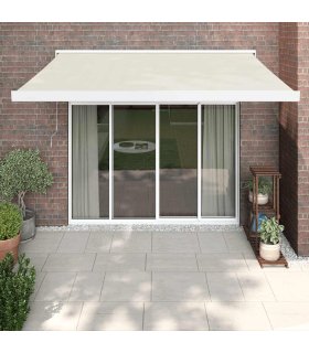 Toldo retráctil aluminio y tela color crema 3,5x2,5 m