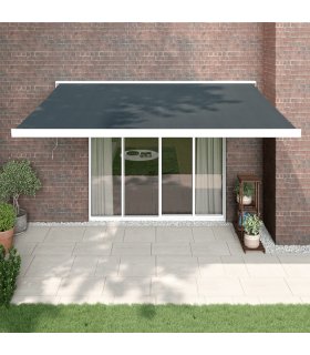 Toldo retráctil aluminio y tela gris antracita 4,5x3 m