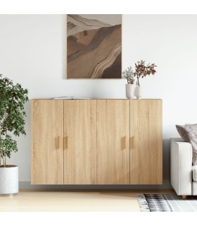 Armarios de pared 2 uds madera de ingeniería roble Sonoma