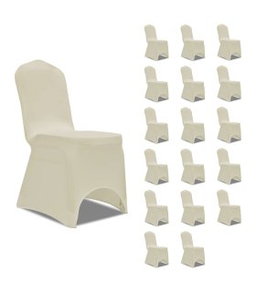 Funda de silla elástica 18 unidades color crema