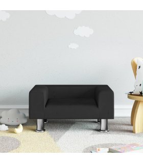Sofá para niños de terciopelo negro 50x40x26,5 cm