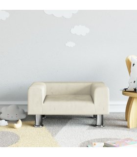 Sofá para niños de terciopelo crema 50x40x26,5 cm