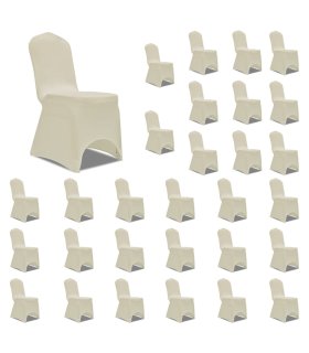 Funda de silla elástica crema 30 unidades