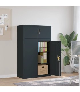 Armario archivador de acero gris antracita 90x40x145 cm