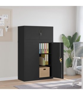 Armario archivador de acero negro 90x40x145 cm