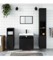 Set de muebles de baño 3 piezas madera contrachapada negro