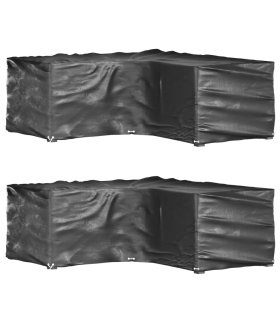 Fundas muebles jardín forma de L 2 uds 16 ojales 215x215x70 cm