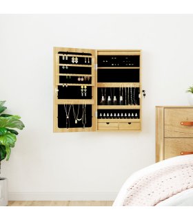 Espejo con joyero y luces LED para pared