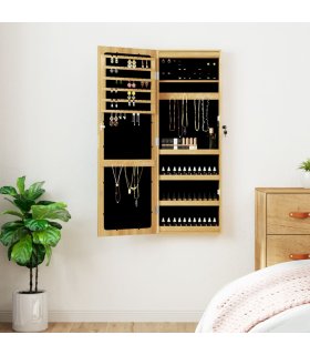 Espejo con joyero y luces LED para pared