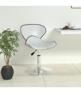 Taburete de cocina cuero sintético blanco