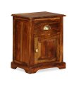 Mesita de noche de madera maciza de sheesham 40x30x50 cm