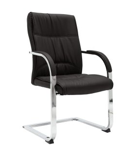 Silla de oficina voladiza de cuero sintético negra
