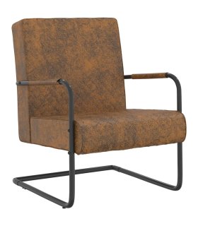 Silla voladiza de tela marrón