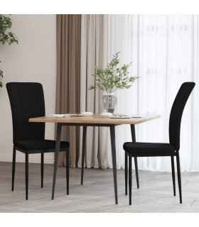 Sillas de comedor 2 unidades terciopelo negro