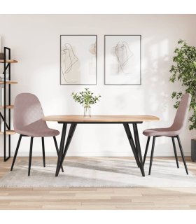 Sillas de comedor 2 unidades terciopelo rosa