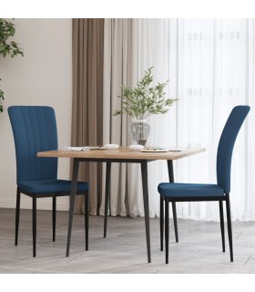 Sillas de comedor 2 unidades terciopelo azul