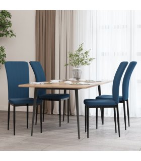 Sillas de comedor 4 unidades terciopelo azul