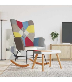 Silla mecedora patchwork en color multicolor