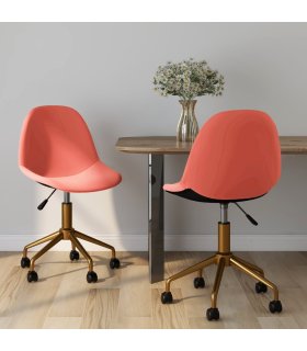 Sillas de comedor giratorias 2 unidades terciopelo rosa