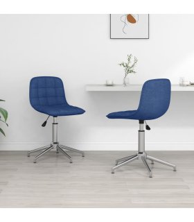 Sillas de comedor giratorias 2 unidades tela azul