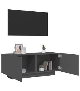 Mueble para TV madera contrachapada gris 100x35x40 cm