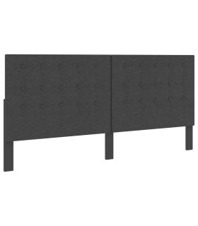 Cabecero copetudo de tela gris oscuro 200x200 cm