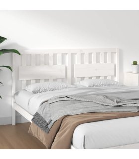 Cabecero de cama madera maciza de pino blanco 155,5x4x100 cm