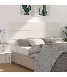 Cabecero madera maciza de pino blanco 141x4x100 cm